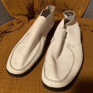 Bally White Leather Loafers